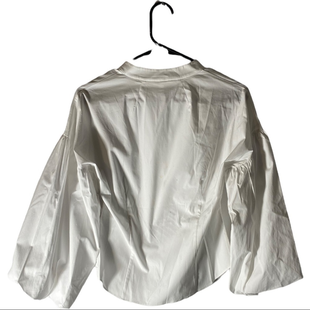 NWT VERONICA BEARD Aileen Puff Sleeve Poplin Blouse - Picture 5 of 7